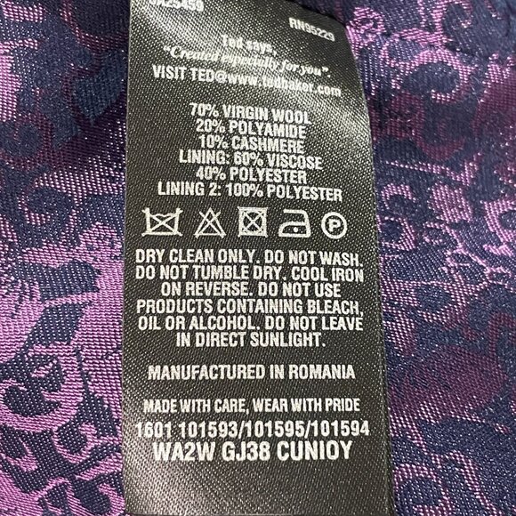 TED BAKER NEW "Cunioy" RARE Coat Funnel Neck Wool/Cashmere Blend Black Size L/12 - Picture 13 of 14